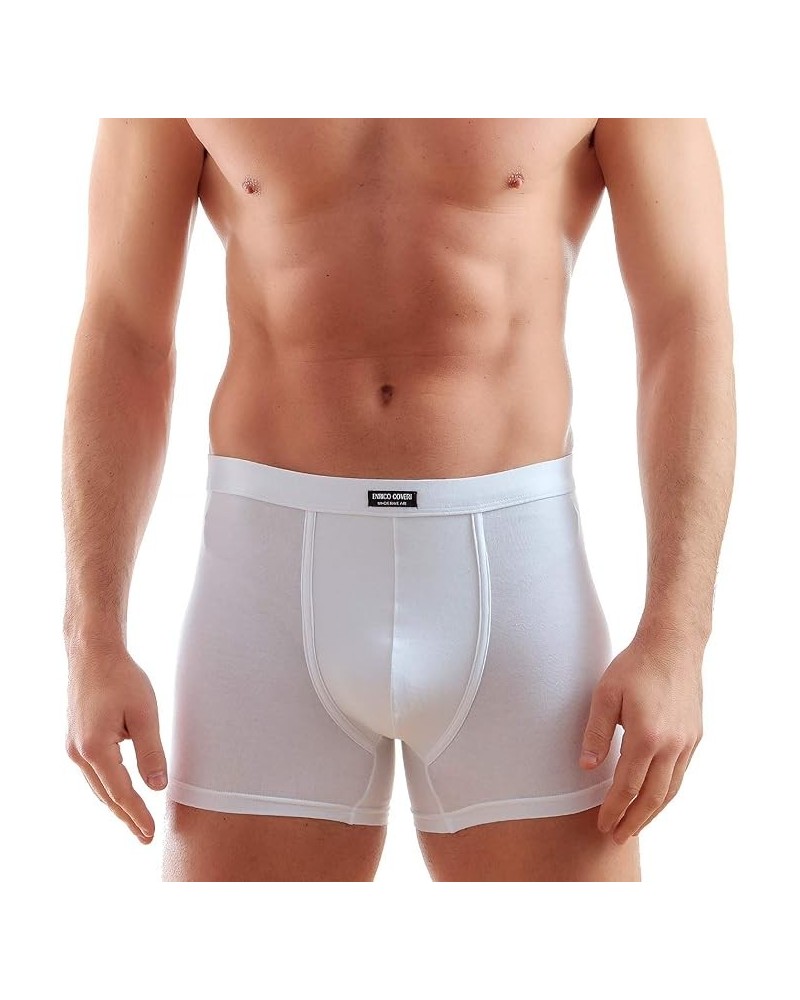6 Boxer Uomo Enrico Coveri EB1002 in Cotone Bielastico - Colore Bianco