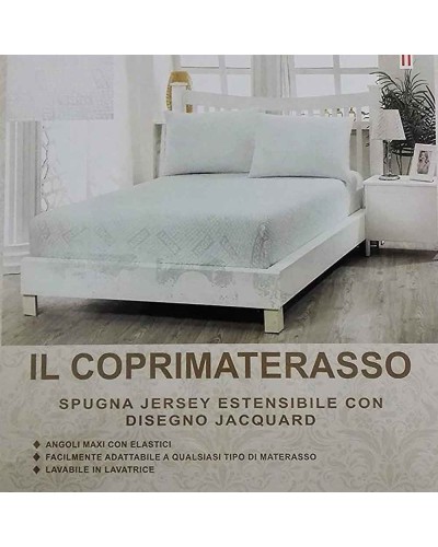 Coprimaterasso IRGE una piazza e mezza in Spugna Jersey Estendibile con Lavorazione Jacquard