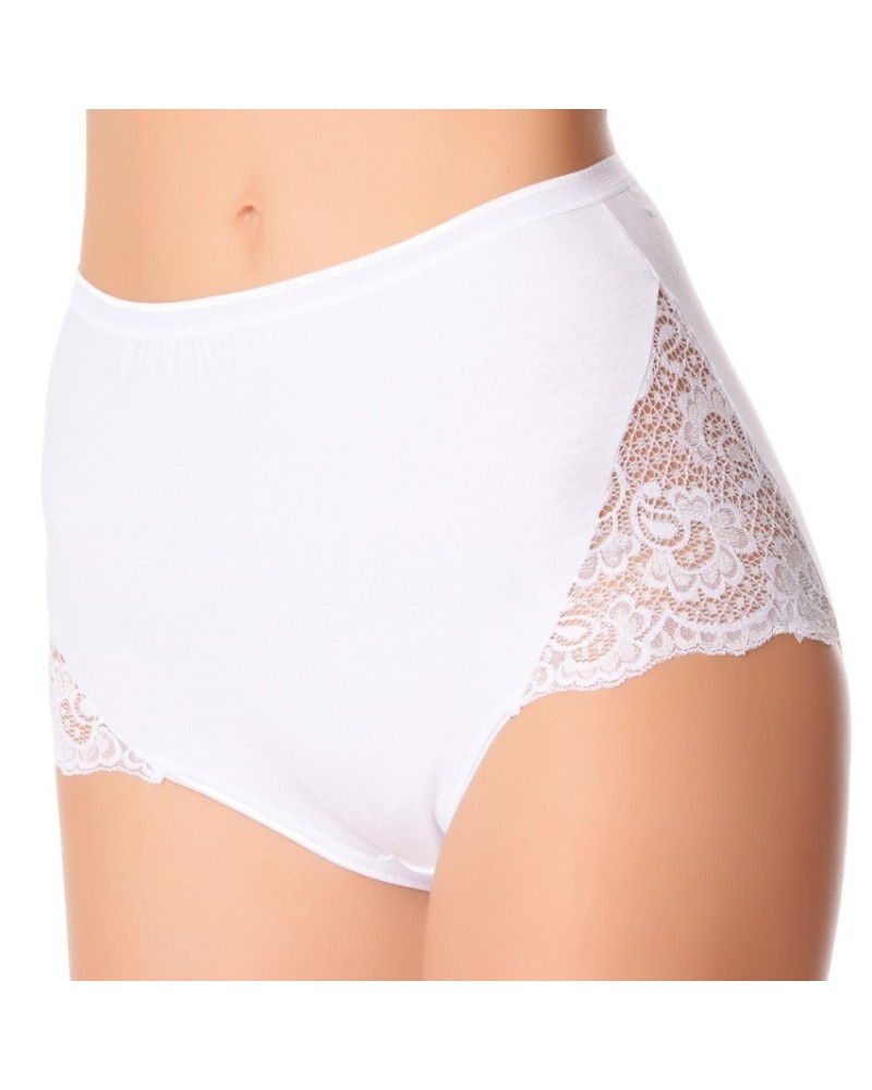 Culotte Jadea Art. 07 - 6 Culotte Donna Maxi in Cotone Elasticizzato con Inserti in Pizzo