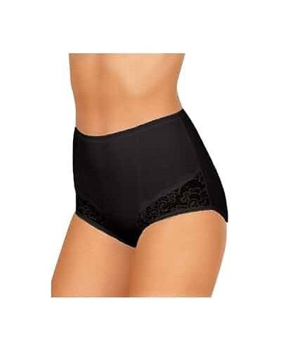 Jadea Art. 06 - 6 Culotte Donna in Cotone Elasticizzato con Inserto in Pizzo - Vita Media