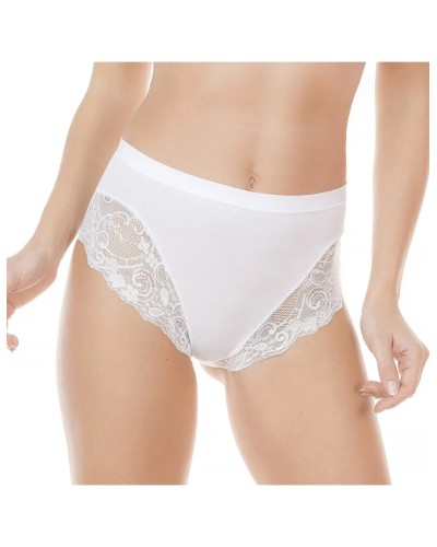 Jadea Pack da 6 Slip 521 Midi Colore In Cotone E Pizzo Vita Media