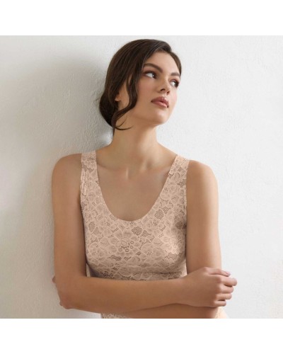 Canotta Donna Jadea 8024 in Pizzo Taglio Laser a Spalla Larga