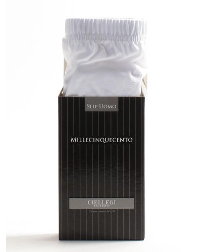 6 Slip Uomo Ciellegi 1500 in Filo di Scozia - Bianco - misure 3/4/5/6