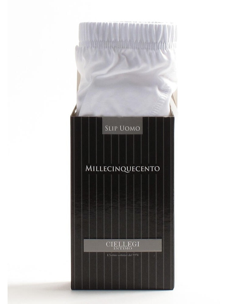 6 Slip Uomo Ciellegi 1500 in Filo di Scozia - Bianco misure 7/8