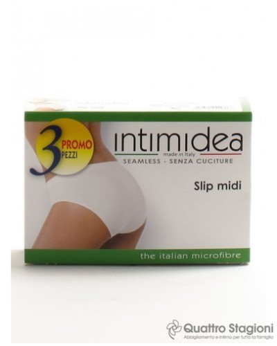 3 Slip Midi Donna Intimidea 310283 in Microfibra-colori assortiti-tutti bianchi-tutti neri