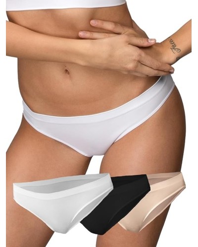 Intimidea Confezione 3 Slip Donna Vita Bassa 310284 in Microfibra Senza Cuciture