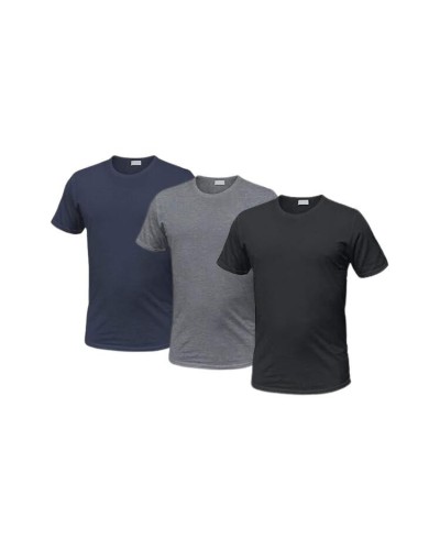 3 T-Shirt Uomo Girocollo Enrico Coveri ET1000 - Cotone Elasticizzato - Colori Assortiti