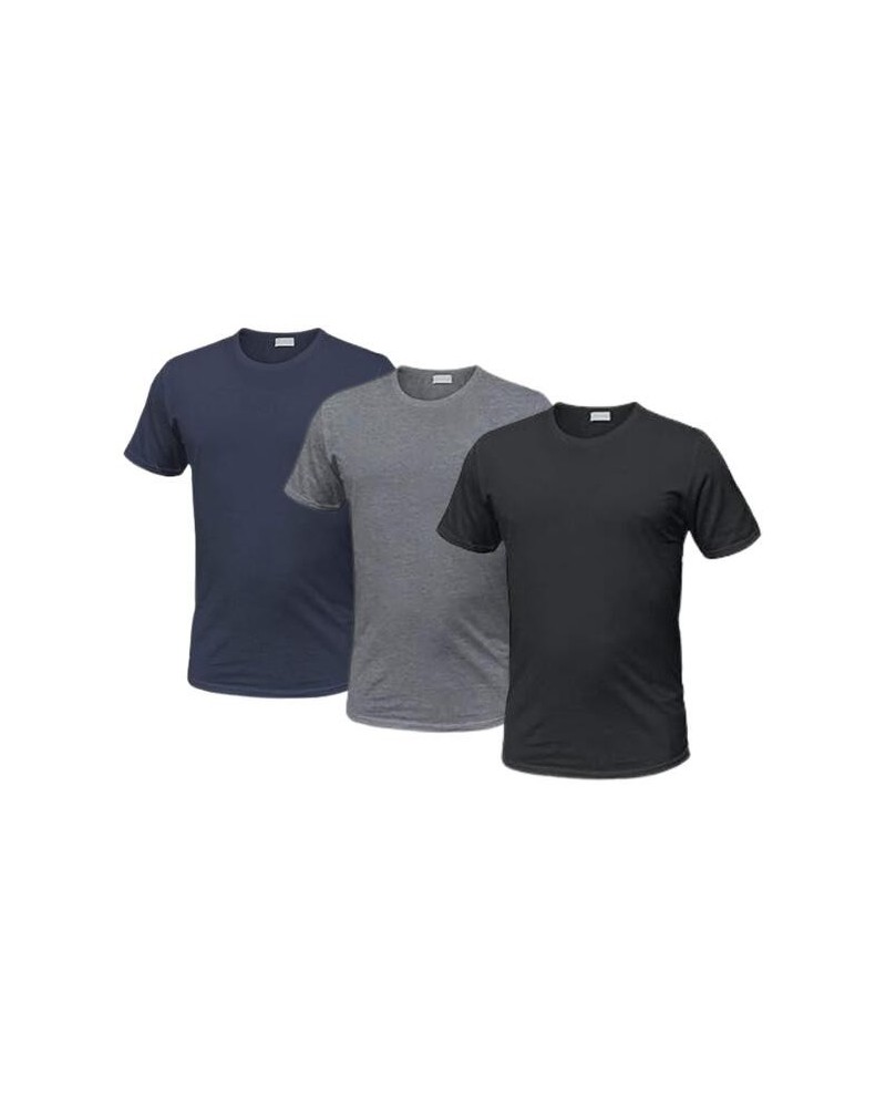 3 T-Shirt Uomo Girocollo Enrico Coveri ET1000 - Cotone Elasticizzato - Colori Assortiti