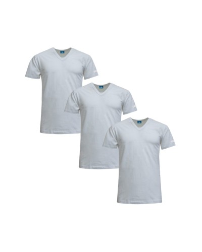 3 T-Shirt Uomo Navigare Art. 512 Scollo a V - 100% Cotone (Bianco e Colorato) misure 3/4/5/6/7