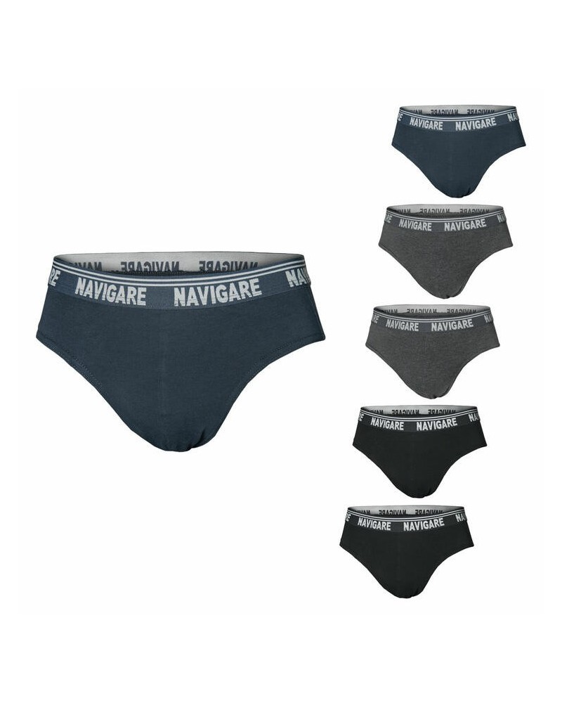 6 Slip Uomo Navigare 574E in Cotone Elasticizzato – Bianco e Colori Assortiti