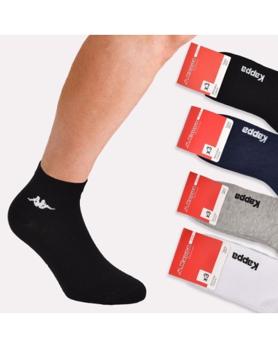 3 Calzini Sportivi Corti Kappa K004 Unisex in Cotone Elastico