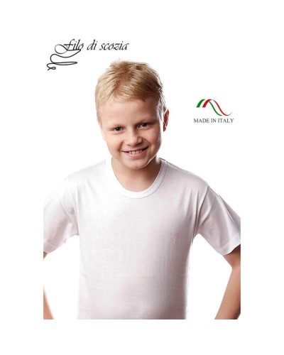 3 T-shirt bambino filo di Scozia art. 1440 –  manica corta, Made in Italy