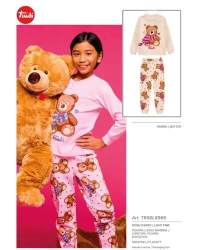 Pigiama Bambina Trudi Sabor TR50L8965 in Caldo Cotone Interlock