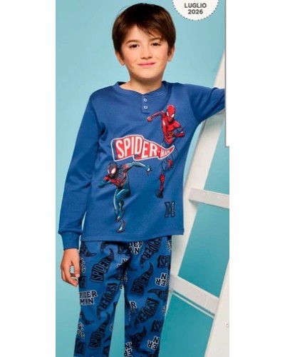 Pigiama Lungo Bambino Spiderman Sabor MV40M7823 in Caldo Cotone Interlock