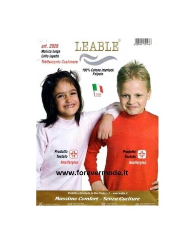 Lupetto Bambino e Bambina Leable 2026 in Caldo Cotone Felpato