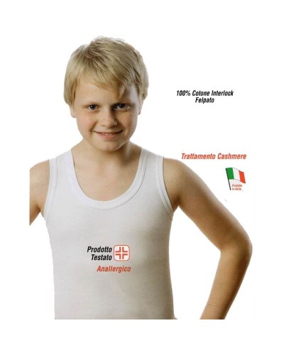 3 Canotte Bimbo Leable Art. 210/211 Spalla Larga in Caldo Cotone Interlock
