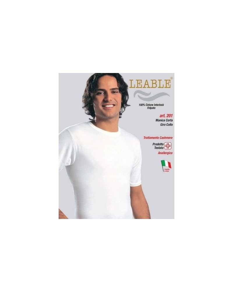 3 Maglie Intima Uomo Girocollo Leable Art. 201 – Mezza Manica in Caldo Cotone Interlock dalla quarta alla settima