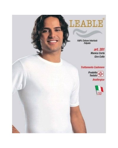3 Maglie Intime Uomo Girocollo Leable Art. 201 – Mezza Manica in Caldo Cotone Interlock misura ottava