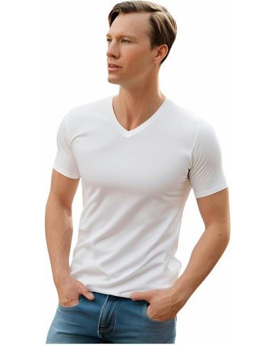 3 Maglie Intime Uomo Scollo a V Leable 203 | Caldo Cotone Interlock misure: dalla quarta alla settima