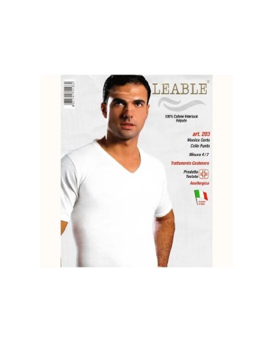 3 Maglie Intime Uomo Scollo a V Leable 203 | Caldo Cotone Interlock misura: dieci e dodici