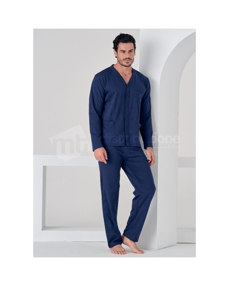 Pigiama Uomo Navigare 14280/A | Aperto a Giacca | Jersey di Cotone
